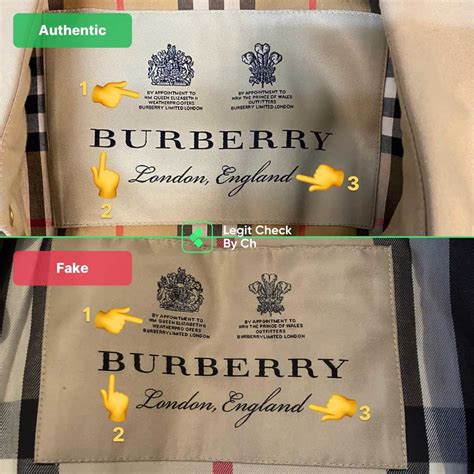 burberry coat fake vs real|do all burberry buttons say.